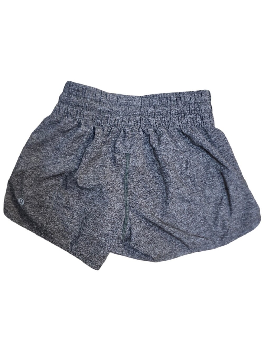 Lululemon Running Shorts Heather Gray Black Athletic Lined Zip Pocket Size 4 - Picture 3 of 7
